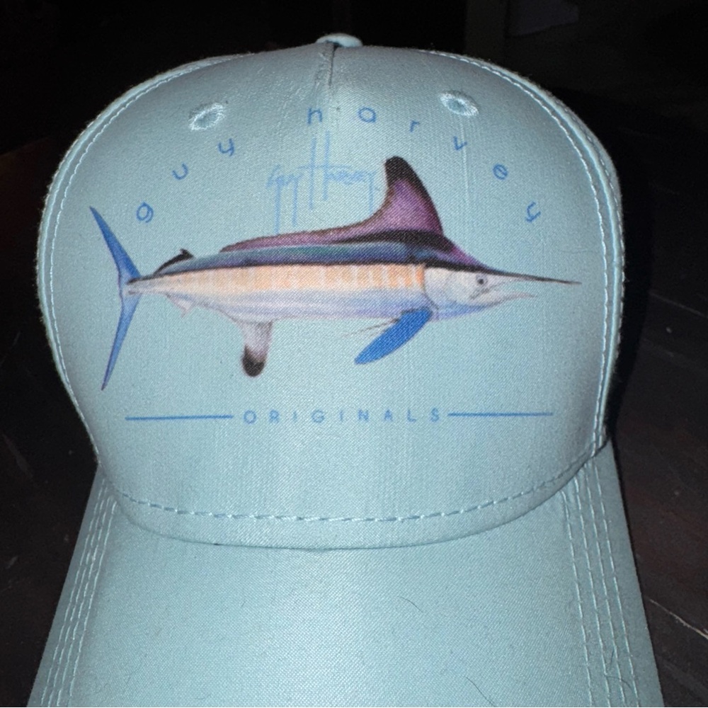 Guy Harvey Marlin Fishing blue Baseball Cap Hat by Afico fish adjustable Unisex - Picture 3 of 6